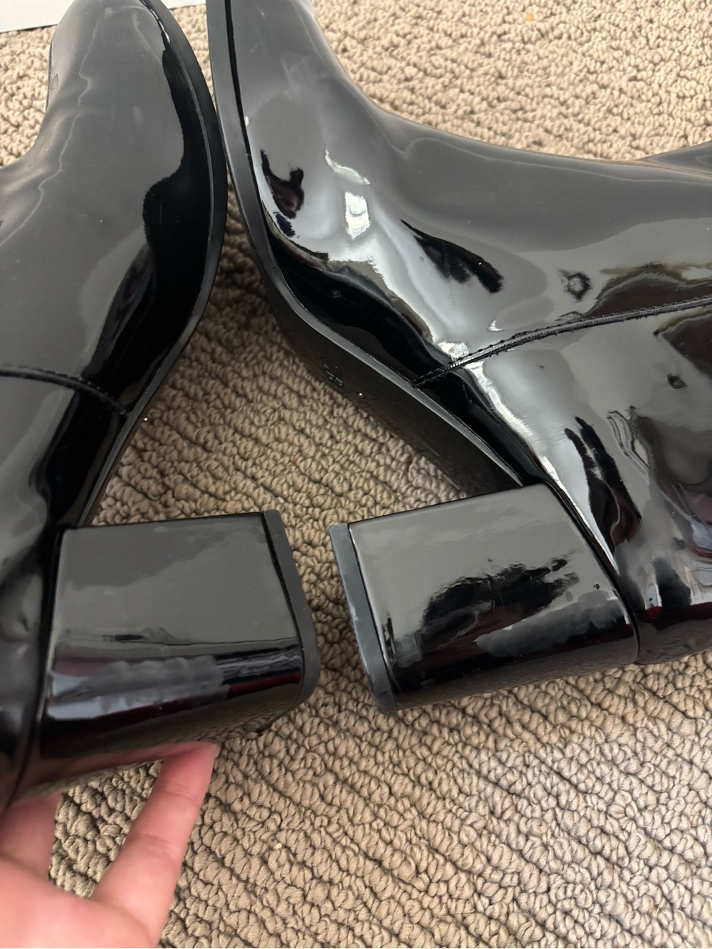 Zara patent leather knee high boots in black - Picture 9 of 11